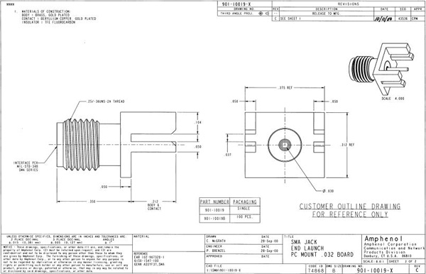 Connector mechanical drawing